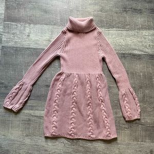 Girls pink sweater dress